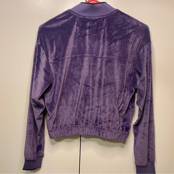 Victoria's Secret Women’s Purple Velour Ribbed Bomber Jacket NWT - Picture 5 of 6